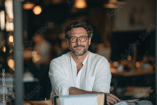 Young Businessman Working in Modern Office