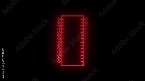 Glowing red neon rectangle frame on dark background