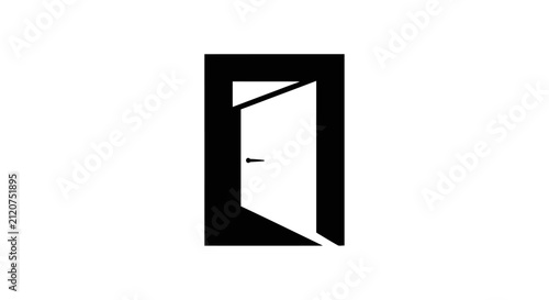 Принти на полотні Doorway entrance with open door.