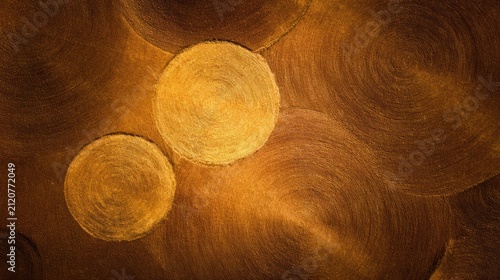 Abstract aerial view of golden fields with captivating circular and linear crop patterns