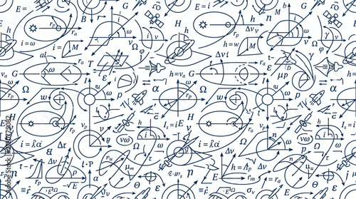 Seamless Pattern of Orbital Mechanics and Aerospace Physics Formulas