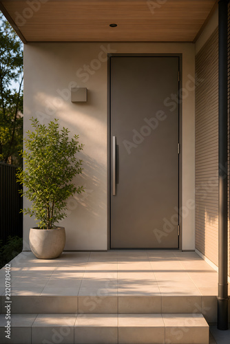 Entrance porch of a modern Japanese house
