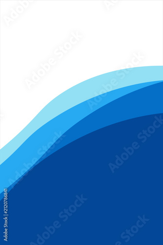 Blue river ocean wave layer vector background illustration