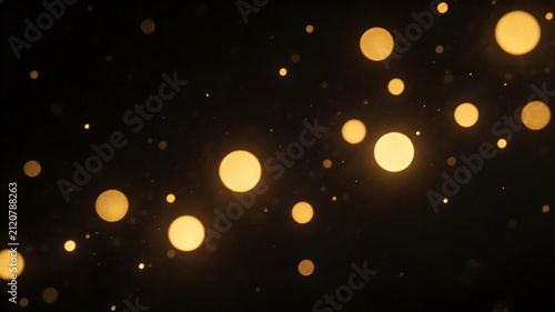 Golden bokeh lights on dark background