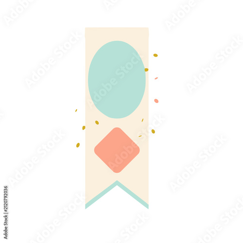 Abstract shapes banner with confetti