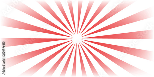 Vintage red sunburst vector illustration featuring retro grunge texture and radial rays pattern on a paper backdrop design