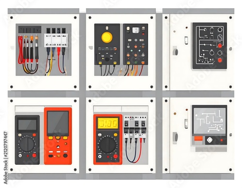 Collection of nine diverse digital device screens displaying various applications.