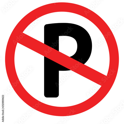 Фотография No parking prohibition sign vector illustration for urban traffic regulations
