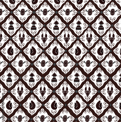 indonesian batik. indonesian batik pattern vector. Batik Indonesian: is a technique of wax-resist dyeing applied to whole cloth, or cloth made using this technique originated from Indonesia.