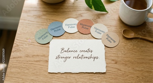 Harmony Pulse Paper Circles and Inspirational Quote on Relationships