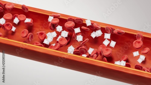 Blood vessel with biological and medical concept, 3d rendering.