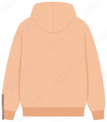 Blank Peach Hoodie Vector Illustration for Apparel Design Mockup
