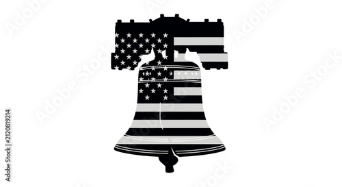 Fotografie Liberty bell with american flag design with stylized illustration liberty incorp