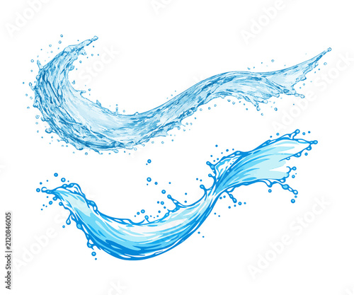 Obraz na płótnie Water splash wave vector illustration