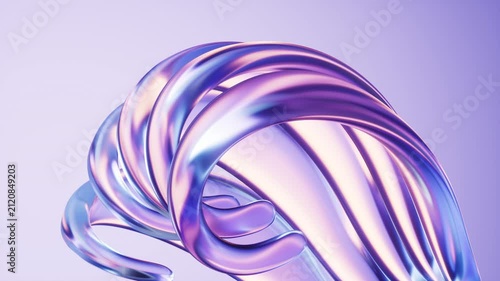 Flowing transparent curve lines background, 3d rendering.