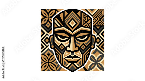 Tribal Face Mask Design Pattern.