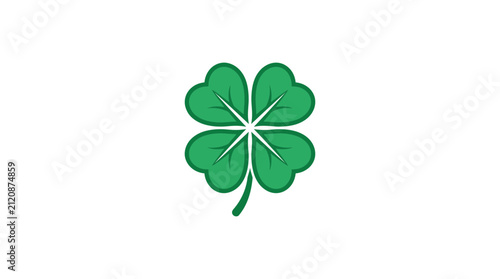 Foto Simple Green Four Leaf Clover Vector Illustration