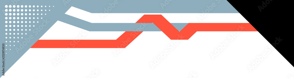 Obraz premium Abstract Geometric Coral Red Orange Red Dark Gray stripe footer