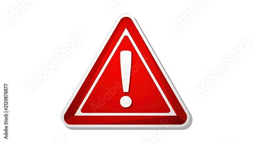 Red warning sign with exclamation mark icon for danger or alert