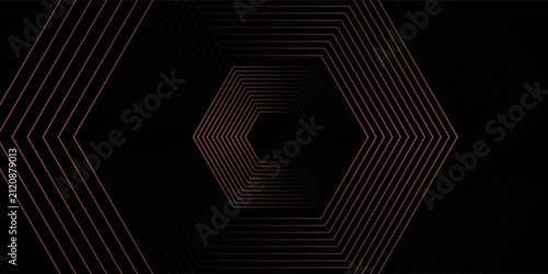 Abstract Black and Red Hexagon Pattern Background