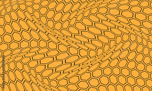 Canvastavla abstract black outline polygon wave pattern design can be used print, cover, background, poster, banner
