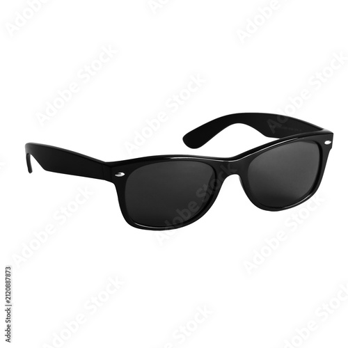 Bild auf Leinwand Stylish black wayfarer sunglasses, a fashion accessory isolated on transparent P
