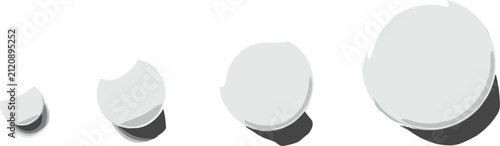 White Liquid Drop Swatches Set with Minimalist Flat Design and Soft Shadows for Cosmetic Product Texture Skincare Samples and Minimalist Graphic Icons