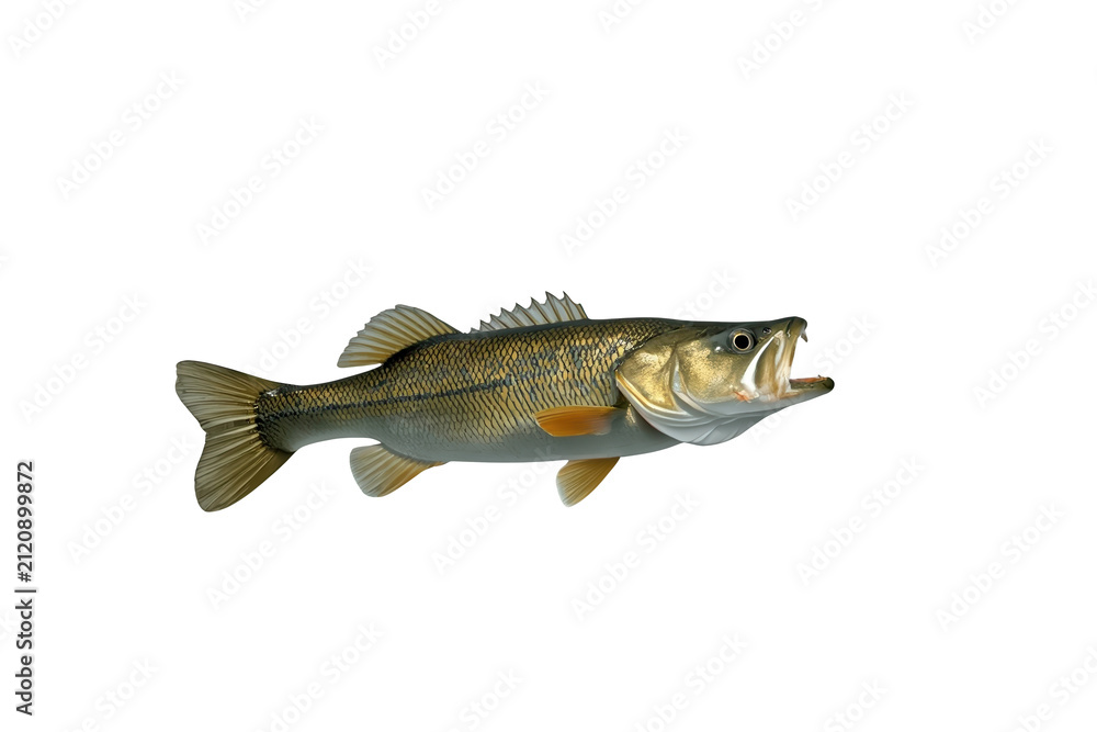 Naklejka premium Slender freshwater fish swimming side view isolated on transparent background
