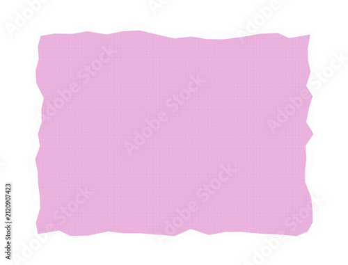 Soft purple rectangular paper cutout with grid texture isolated on transparent background for graphic design