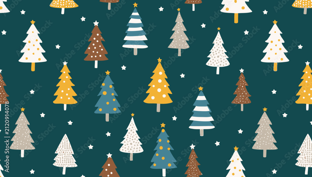 Obraz premium Christmas tree icon set of pine silhouette 