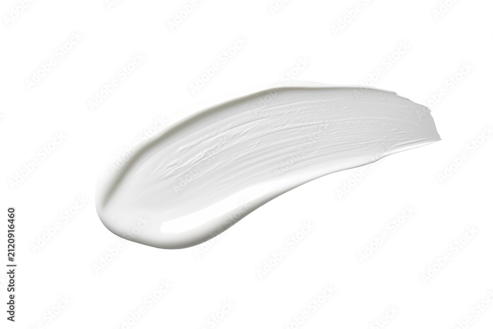 Fototapeta premium Curved white moisturizer cream brush stroke