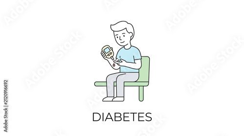Canvastavla Man checks blood sugar with glucose meter, diabetes concept