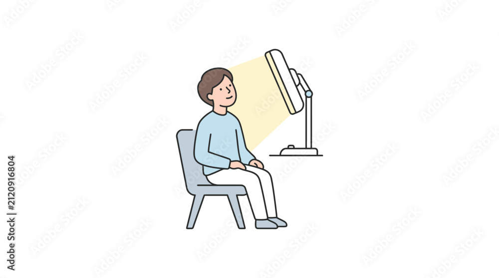 Fototapeta premium Person sitting in front of a desk fan for cooling