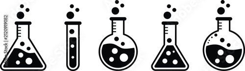 Laboratory Flask and Test Tube Science Icons