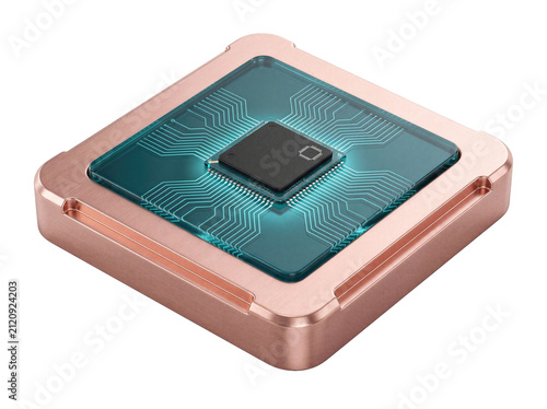 Advanced microchip on futuristic circuit platform