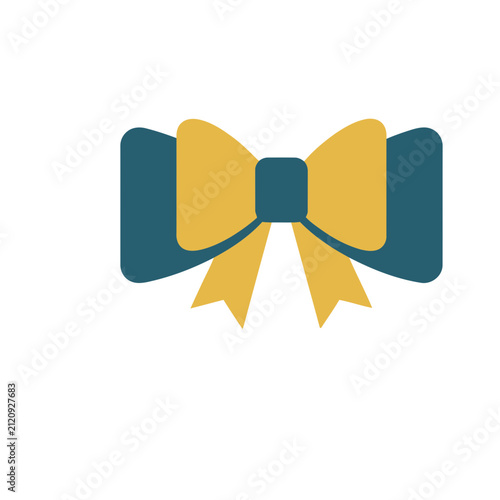 Teal and Yellow Bow
