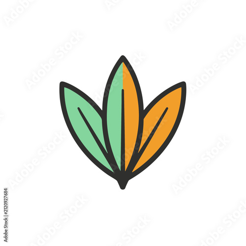 Three stylized leaves