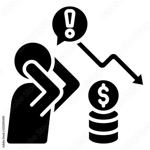 Quadro su tela Financial Panic Icon