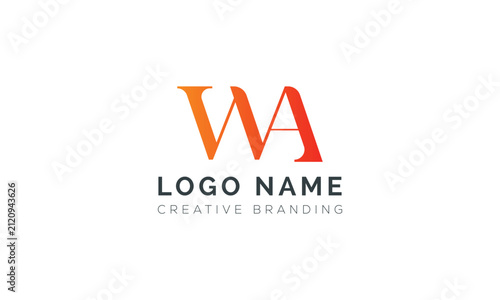 Elegant wa letter monogram logo with professional serif typography, monogram