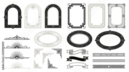 Ornate Vintage Frames and Borders Collection - Art Deco Style