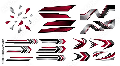 Red and black speed racing decals.