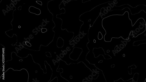 Abstract Topographic Contour Lines Motion Background with Organic Liquid Shapes Minimal Black Seamless Loop Animation