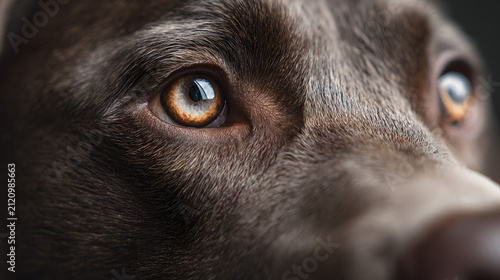 Close-Up of a Brown Dog's Face Showing Warm Eyes and Soft Fur