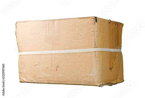 Paper Cardbox isolate on white background. 3d rendering.