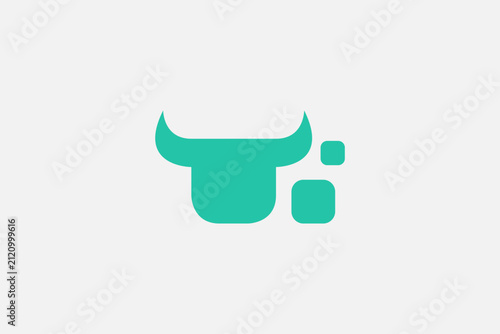 minimalist bold buffalo digital logo