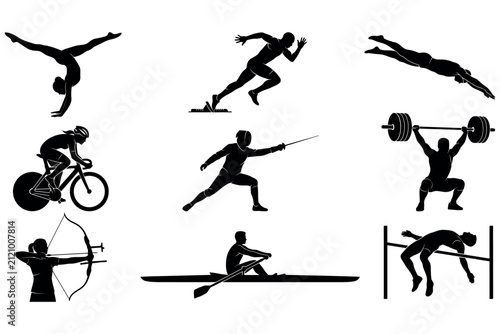 silhouette of a  sports bundle