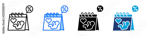 Foto Birth Rate Icon Set Multi Style Vector Illustration