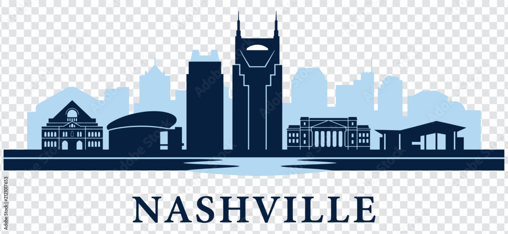 Fototapeta premium Nashville tennessee skyline silhouette vector illustration