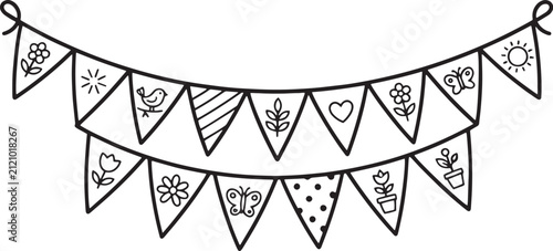 Whimsical Spring Party Pennant Decorations