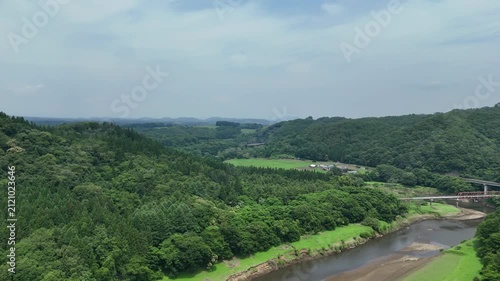 北上川と岩手山の緑をドローン空撮 2025年7月撮影